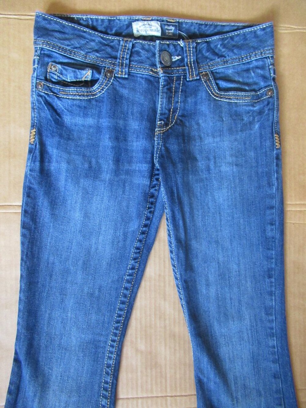 Aeropostale Medium Wash Low Rise Flare Jeans | Size 5/6 Regular - Picture 6 of 11
